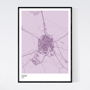 Qom City Map Print