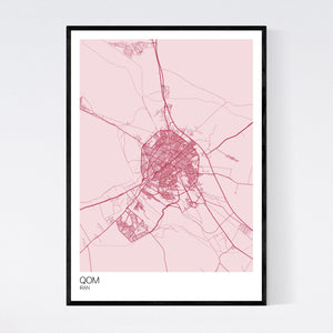 Qom City Map Print