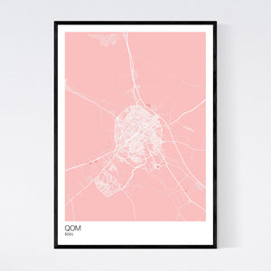 Qom City Map Print