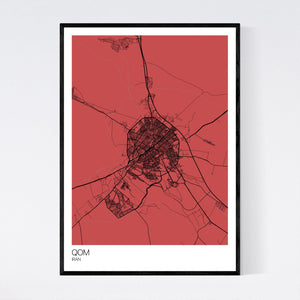 Qom City Map Print
