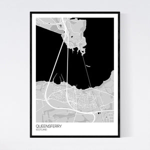 Queensferry Town Map Print
