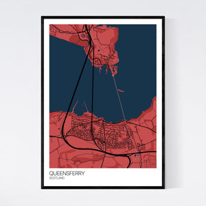 Queensferry Town Map Print