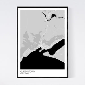 Map of Queenstown, New Zealand
