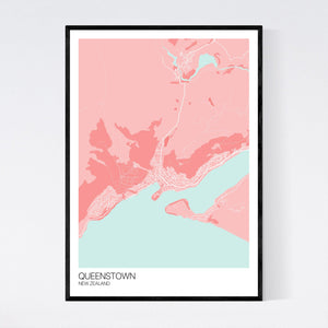 Queenstown City Map Print