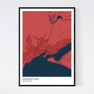 Queenstown City Map Print