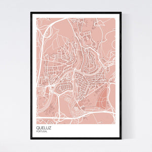 Queluz City Map Print