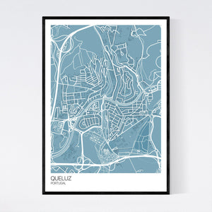 Queluz City Map Print