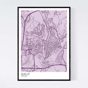 Queluz City Map Print