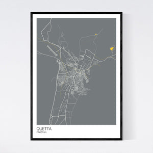 Quetta City Map Print