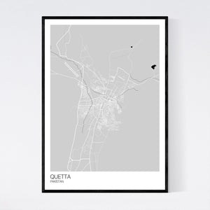 Quetta City Map Print