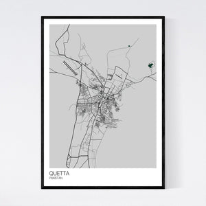 Quetta City Map Print