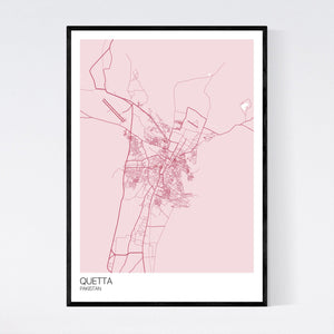 Quetta City Map Print