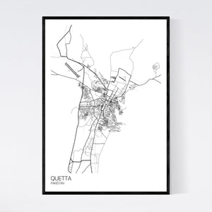 Quetta City Map Print