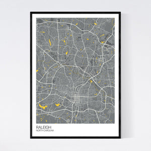 Raleigh City Map Print