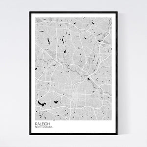 Raleigh City Map Print