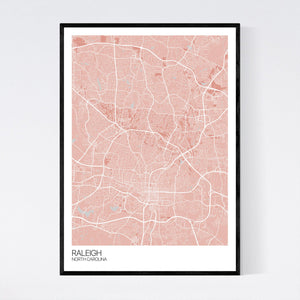 Raleigh City Map Print