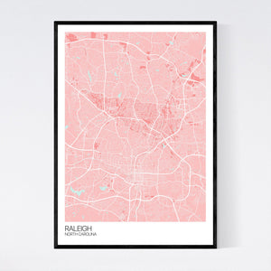 Raleigh City Map Print