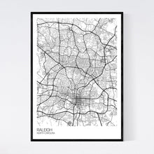 Load image into Gallery viewer, Raleigh City Map Print