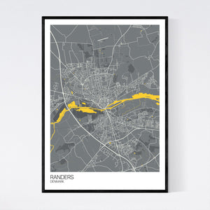 Randers City Map Print
