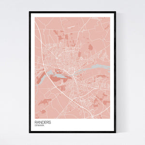 Randers City Map Print