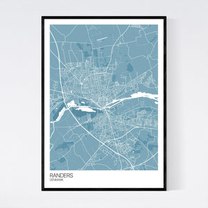 Randers City Map Print