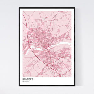 Randers City Map Print