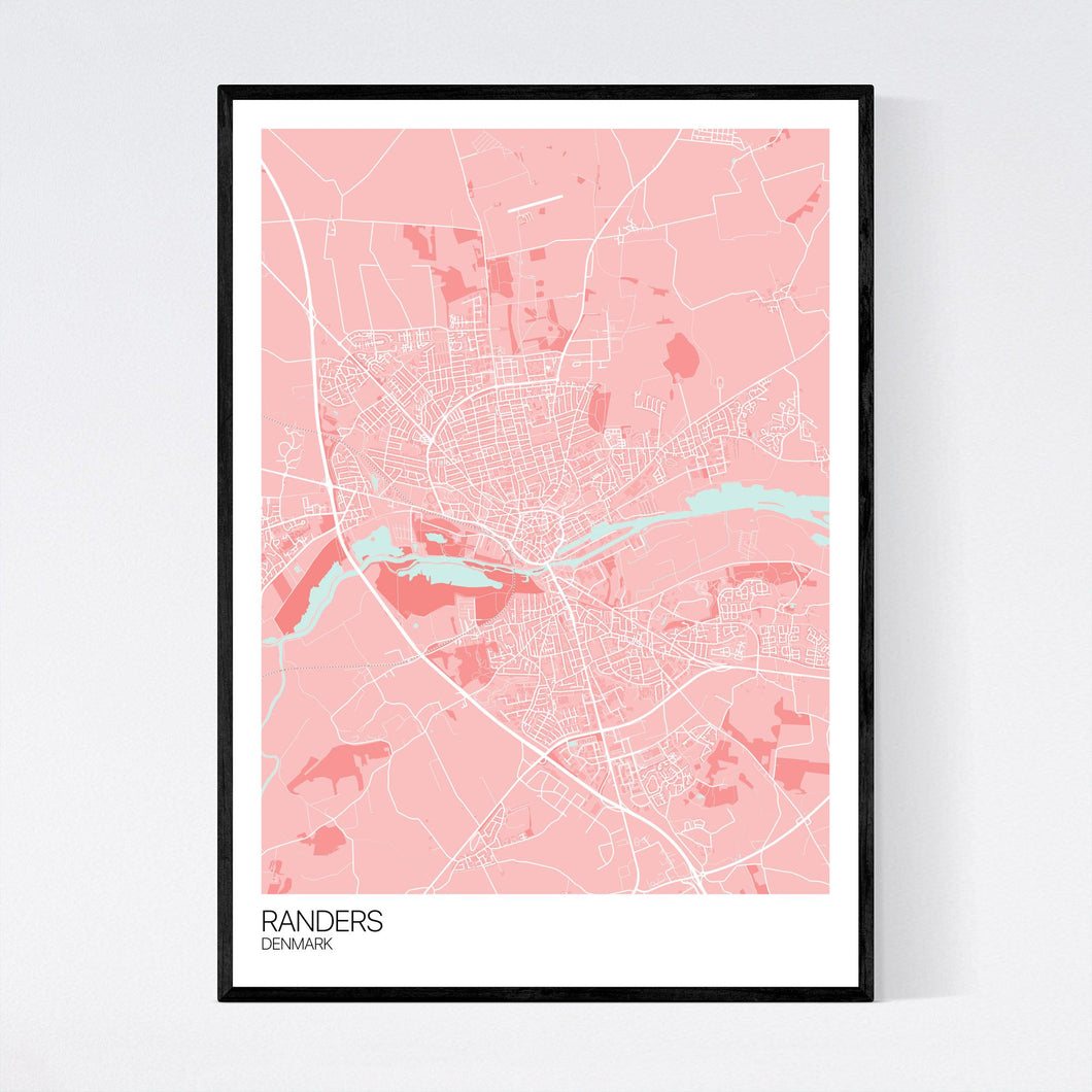 Randers City Map Print