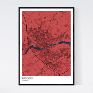 Randers City Map Print