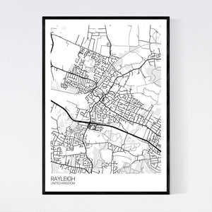 Rayleigh City Map Print