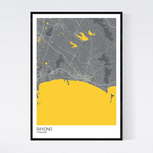 Rayong City Map Print