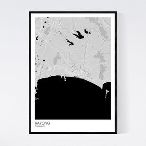 Rayong City Map Print