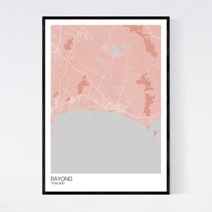 Rayong City Map Print