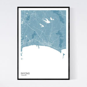 Rayong City Map Print