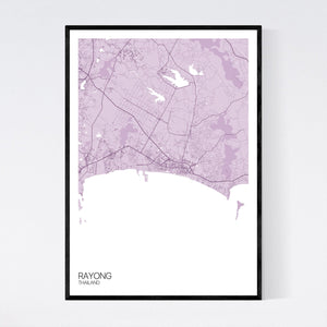 Rayong City Map Print