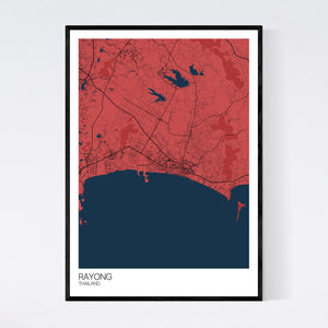 Rayong City Map Print