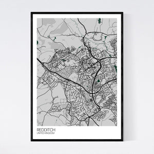 Redditch City Map Print