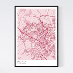 Redditch City Map Print