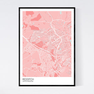 Redditch City Map Print