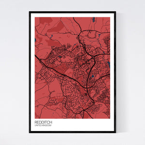 Redditch City Map Print