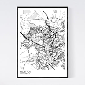 Redditch City Map Print