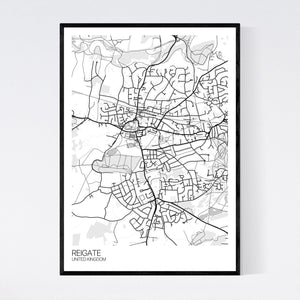 Reigate City Map Print