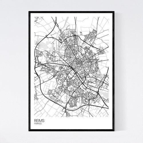 Map of Reims, France