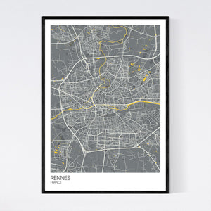 Rennes City Map Print