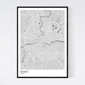 Rennes City Map Print