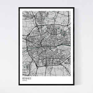 Rennes City Map Print