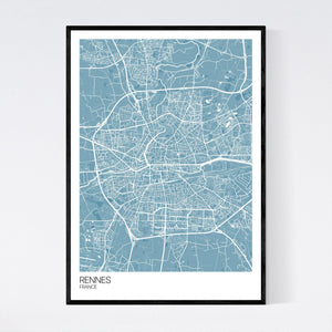 Rennes City Map Print