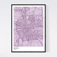 Load image into Gallery viewer, Rennes City Map Print