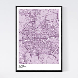 Rennes City Map Print