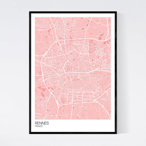 Map of Rennes, France