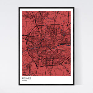 Rennes City Map Print